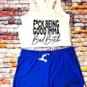 PLUS SIZE F BEING GOOD RACERBACK TANK SHORT SET